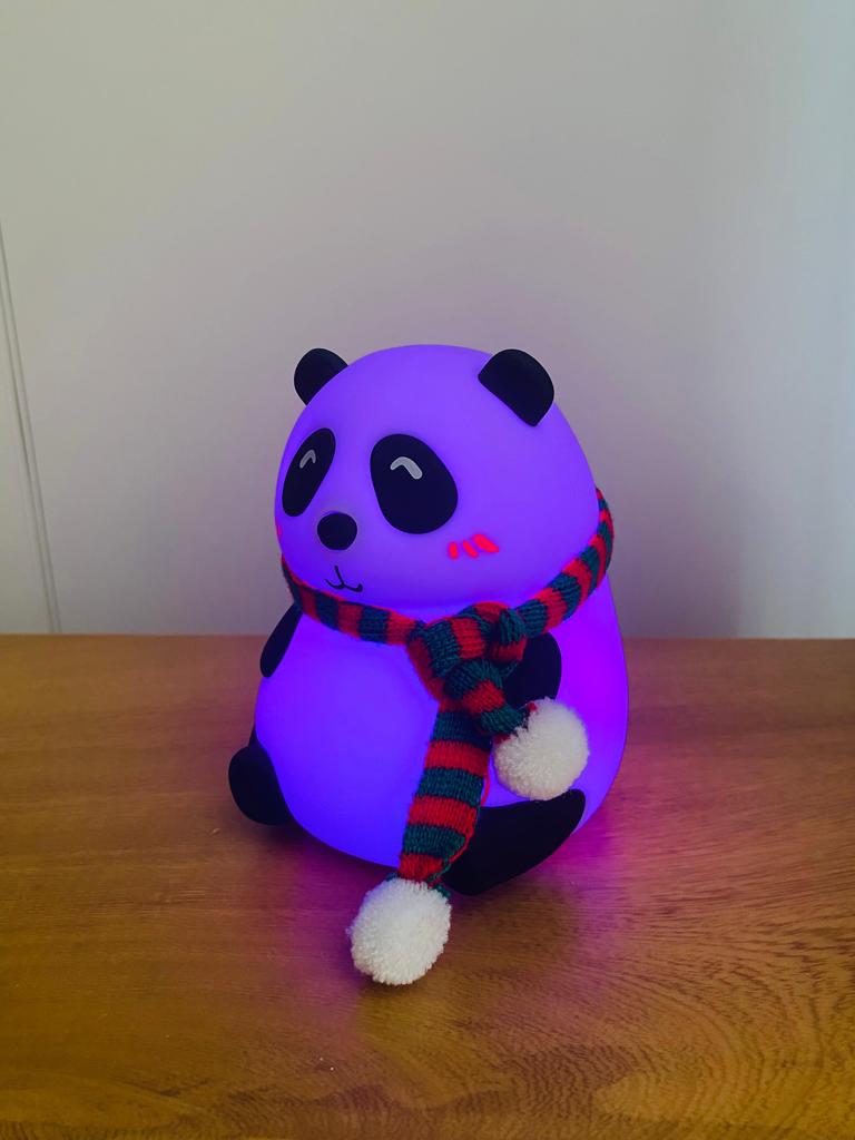 Lámpara de Silicona Panda Luz Azul